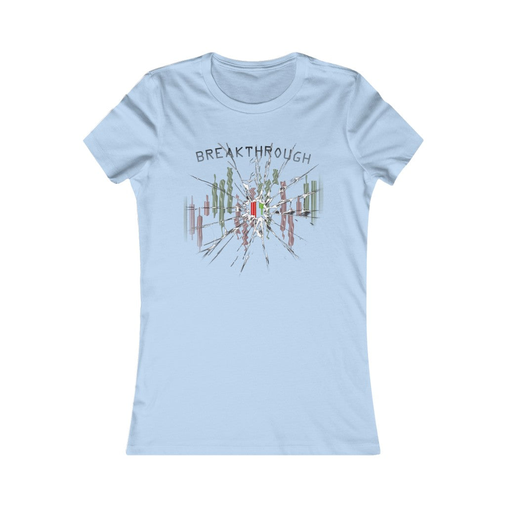 Day Trader Breakthrough Candlesticks Broken Glass Light Baby Blue Women T-Shirt