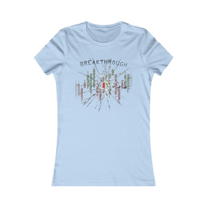 Day Trader Breakthrough Candlesticks Broken Glass Light Baby Blue Women T-Shirt