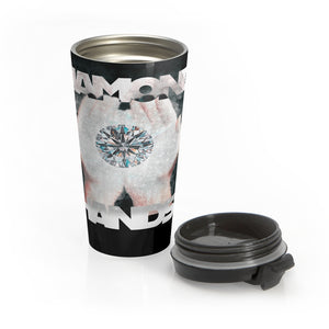 Trader Diamond Hands Black Stainless Steel Travel Mug Open Cap