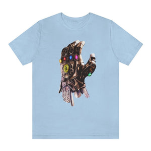 Thanos Gauntlet Crypto Stones Light Blue T-Shirts