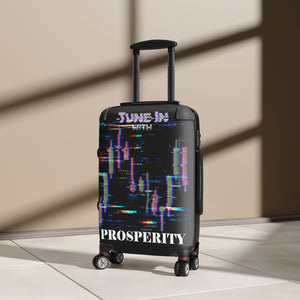 Tune In with Prosperity Cabin Suitcase in Angle