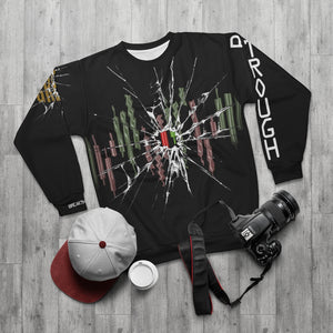 Breakthrough Candlesticks Broken Glass AOP Black Sweatshirt on Stage