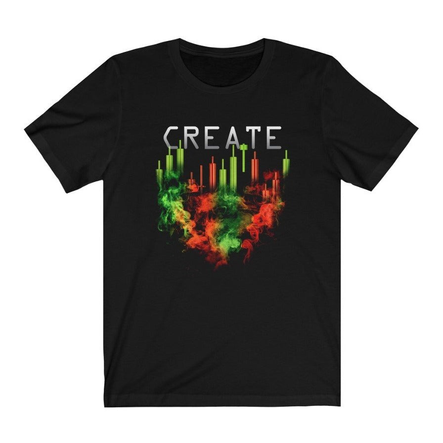 Day Trader Create Smoke to Candlesticks Black T-Shirt