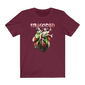 Embedded Candlesticks Heart Maroon Shirt