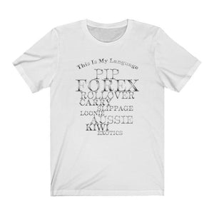 Day Trader Metallic Chrome Forex Vocabulary White T-Shirt