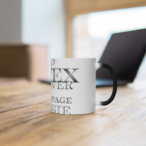 Metallic Chrome Forex Vocabulary Color Changing Mug on a Desk